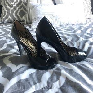 Black Peep Toe Heels